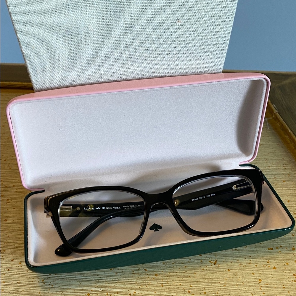 Kate Spade Elegant Black Glasses & Case